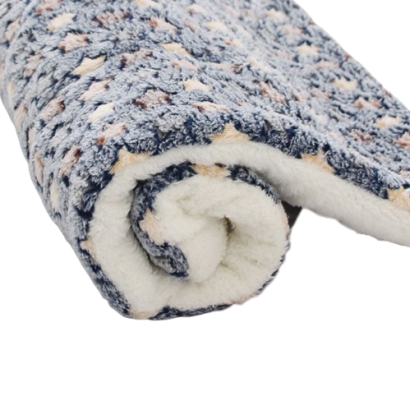 Star Patterned Cat Blanket small star blue roll
