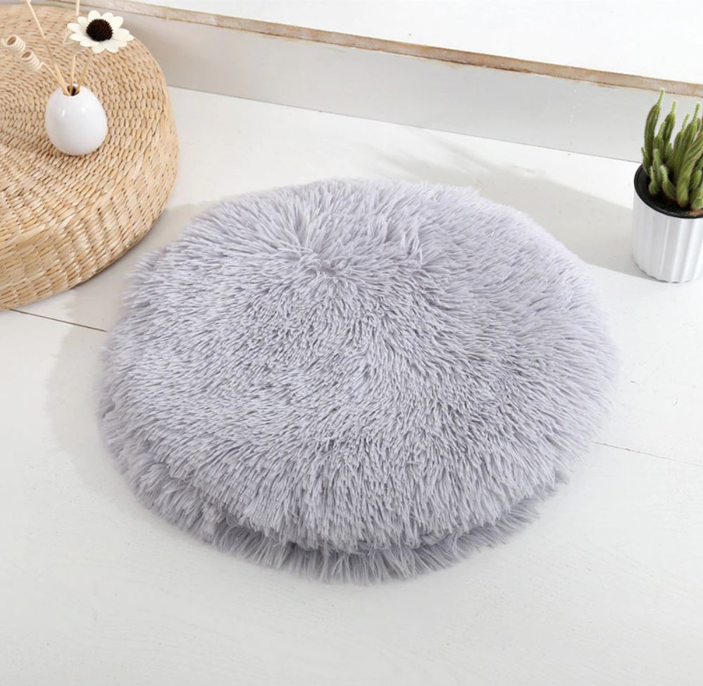 Fluffy Round Cat Blanket Gray