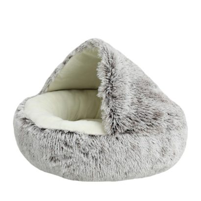 Plush Cat Bed Nest Brown